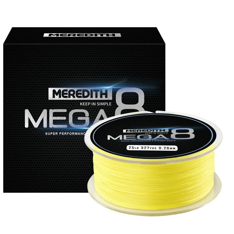 От магазина Meredith Mega8 леска 300 м 8strands супер прочная плетеная рыболовная леска из ПЭ Линия 10LB 15LB 20LB 25LB 30LB 40LB 50LB - Цвет: Yellow