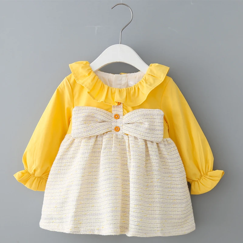 

princess bow-knot baby girl dress long sleeve vestido Infantil princess party and wedding tutu dress spring autumn toddler