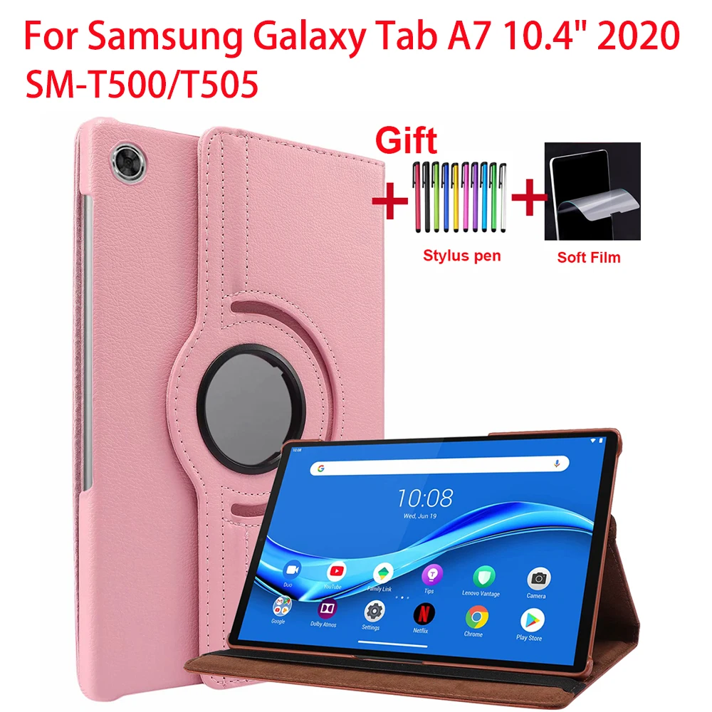 Вращающийся на 360 Градусов Кожаный чехол для Samsung Galaxy Tab A7 10 4 дюйма SM-T500/T505 2020 T500 T505 |