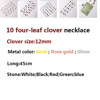

10 Flower Necklace Personality Fashion Romantic Style Hot Jewelry Exquisite Four Leaf Clover Short Necklace Sweater Chain