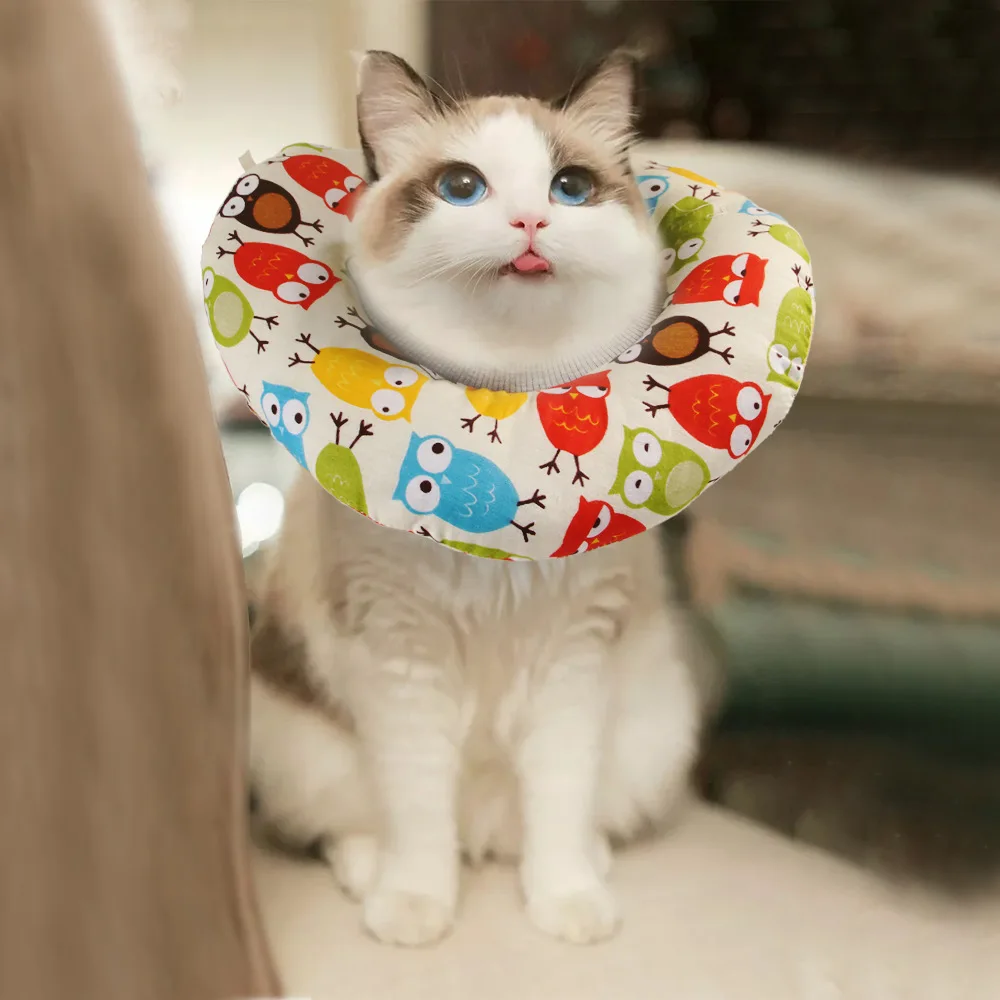 Dog Cat Protection Cover Wound Healing Round Collar Inflatable Pet Medical Supplies Anti-bite Quality Cotton Filling | Дом и сад