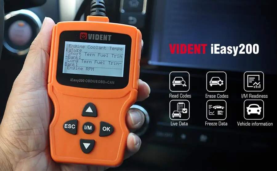 VIDENT easy200 OBDII/EOBD+ CAN код ридер для проверки транспортного средства двигатель светильник инструмент для диагностического сканирования автомобиля