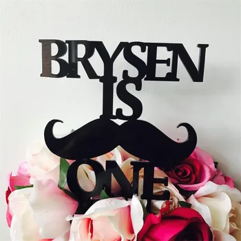 

Mustache Cake Topper Personalised Moustache Cake Topper Custom Name Baby is One First Birthday Cake Topper Cake Decoration