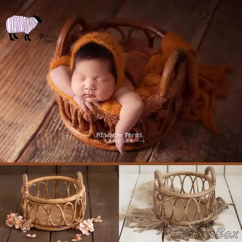 baby photoshoot with basket