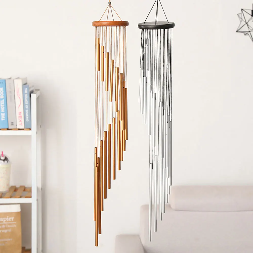 18 Tubes Wind Chimes Metal Wind Bells Nordic Classic Handmade Ornament Garden Patio Outdoor Wall Hanging Home Decor 90x120cm