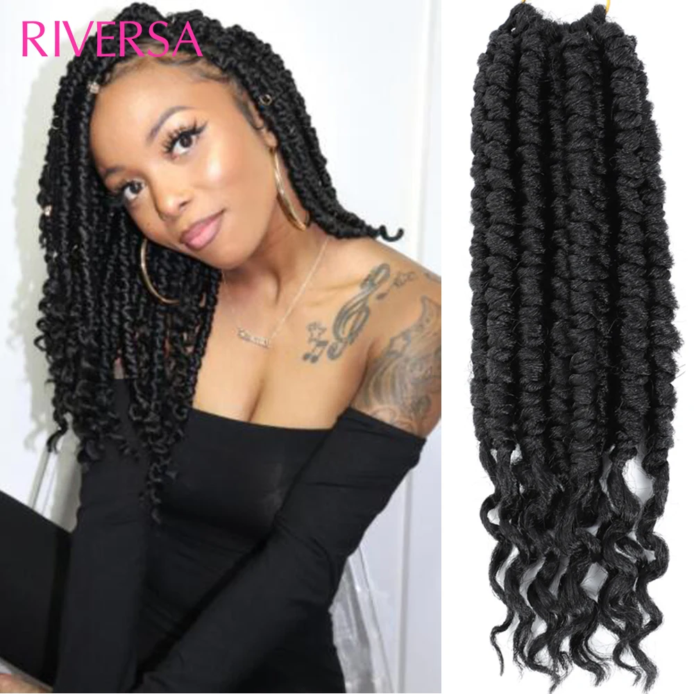 

Passion Twist Goddess Crochet Hair Senegalese Braids 12 Inch 6 Packs Pre looped Passion Twist Spring Twist Curly End Dreadlocks