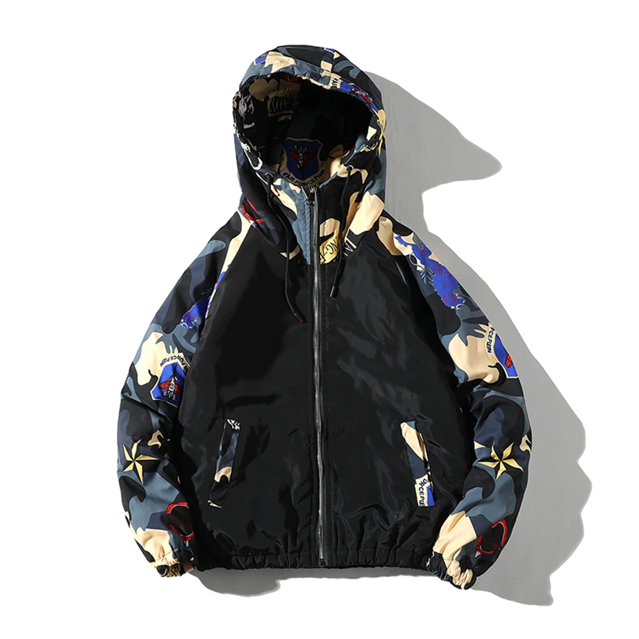 Куртки американского размера, Мужская Уличная камуфляжная стеганая парка в стиле хип-хоп, пальто, модное Свободное пальто, мужская куртка DG174