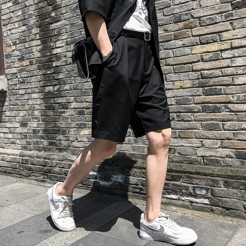 Men's fashion trend casual shorts Yamamoto style loose straight five-cent pants versatile large size