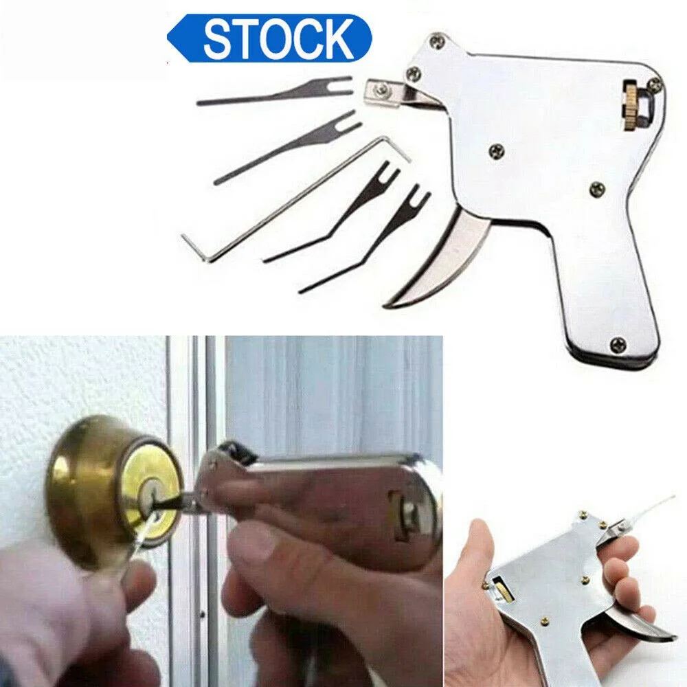 

Stainless Steel Strong Unlock Lock Door Opener Key Bump Pick Gun Repair Tool Kit