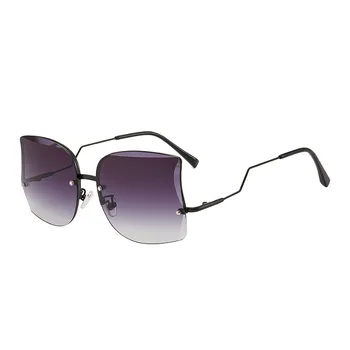 

2020 Fashion Rimless Pilot Polarized Sunglasses Men Sunglasses Women Vintage Rimless Gradient Sun Glasses For Female UV400