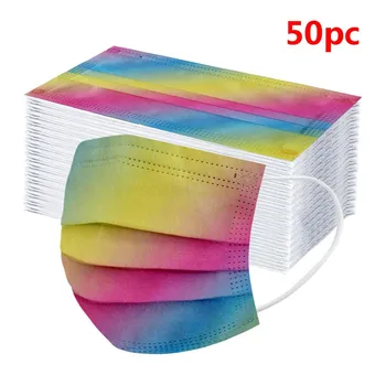 

50pc Adult Fashion Print Masks Disposable Protection 3-layer Breathable Face Mask Masque De Protection Mondmaskers Mascarilla