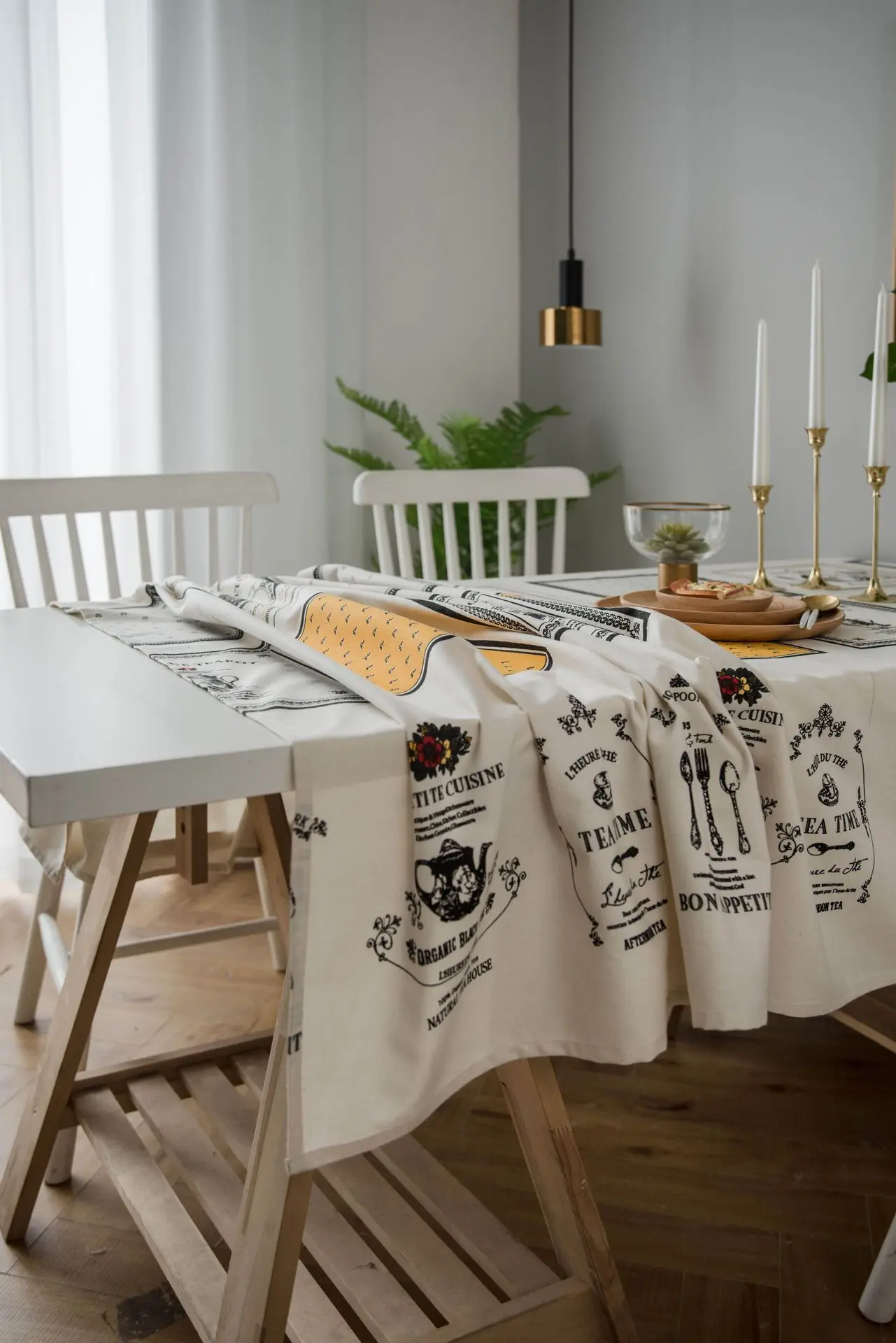 Нордическая непустая льняная и хлопковая скатерть на стол Водонепроницаемая прямоугольная скатерть на стол украшение из полотенца DW115