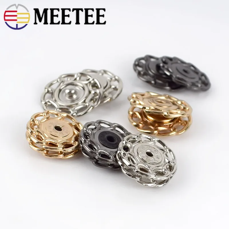 Круглые металлические пуговицы Meetee высокого класса с цепочкой золотистые