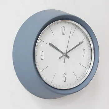 

New 10 inch metal wall clock living room bedroom nordic simple modern clock korean clock creative gray blue Separates