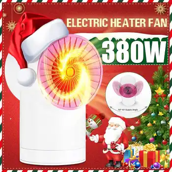 

380W Mini Portable Electric Heater Desktop Home Dormitory Office Heater Shaking Head 220V Medium Gauge Ttwo-legged Flat Plug