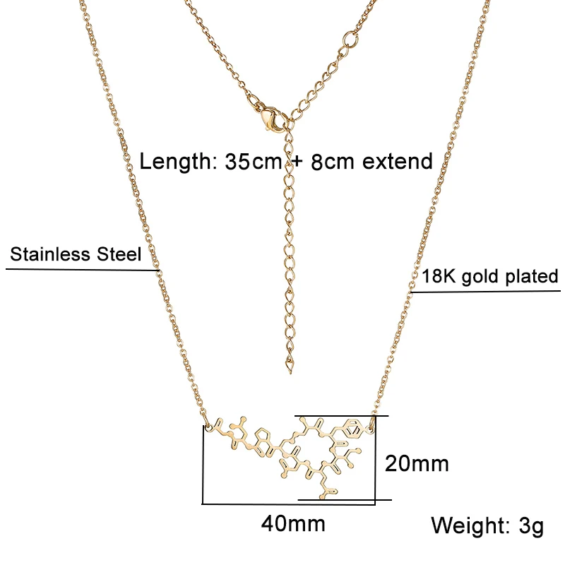 Химическая молекулярная Структура науки женская подвеска из нержавеющей стали