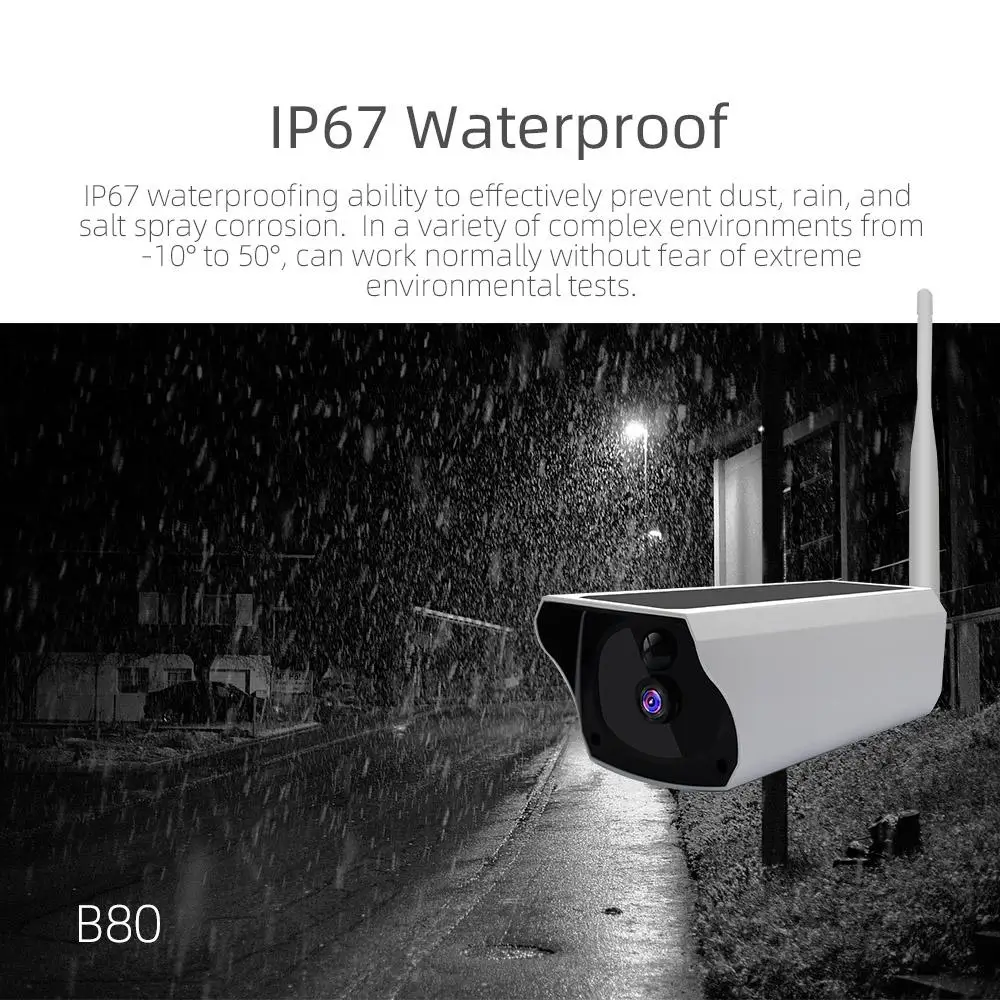 Солнечная камера 1080P HD Солнечная зарядка Wi-Fi камера наружная камера ночного видения батарея камера 10 м инфракрасное расстояние