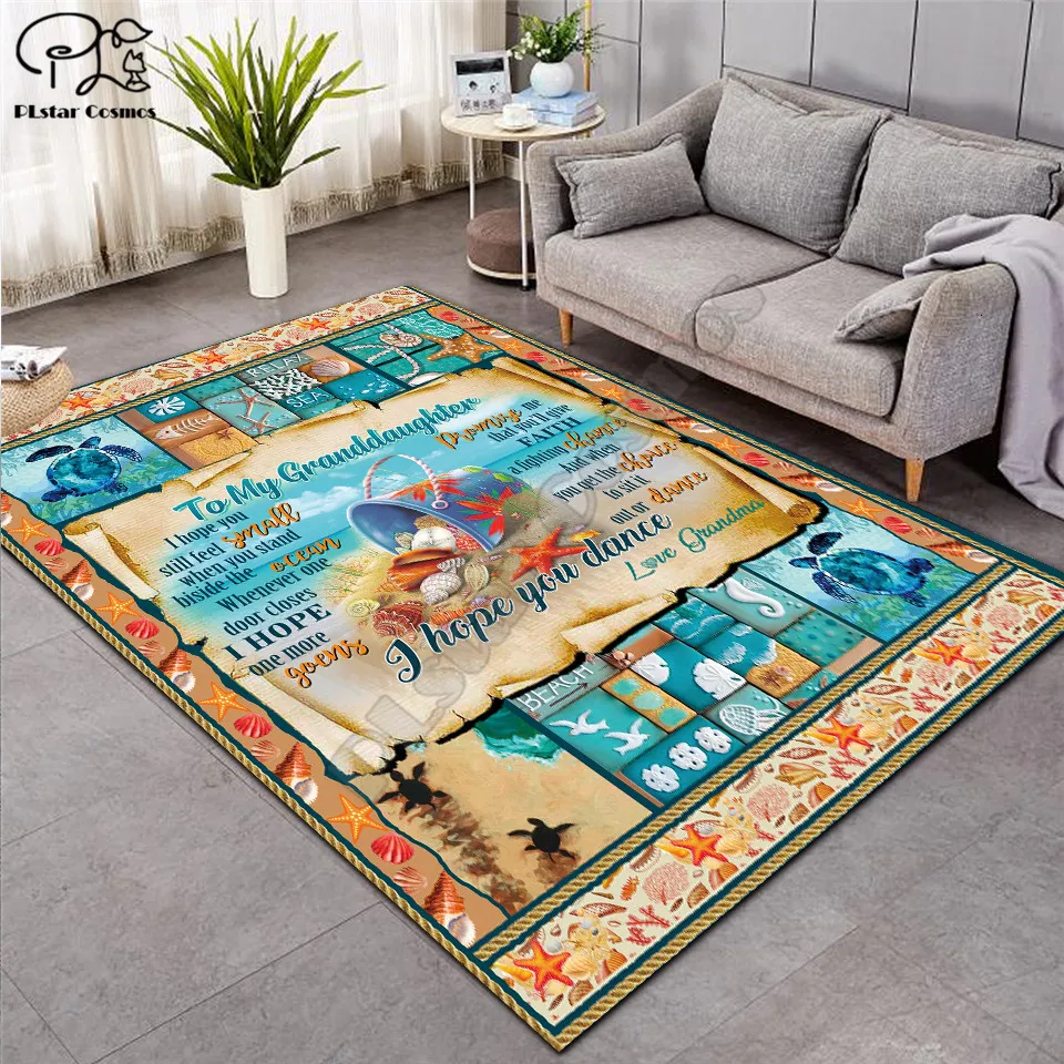 

To My Granddaughter Pattern Fashion Soft Flannel 3D Printed Rugs Mat Rugs Anti-slip Large Rug Carpet Home Decoration 01
