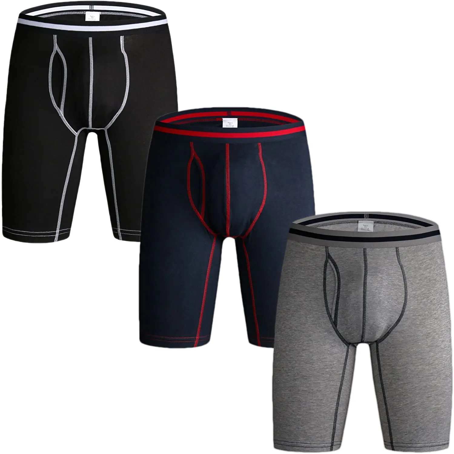 3 Pack Men's Long Leg Boxer Shorts Briefs Cotton Multipack Open Fly Pouch  Sports Underpants Underwear Panties for Men - AliExpress