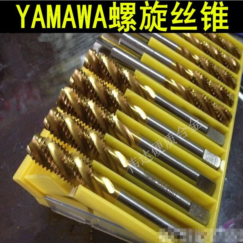 YAMAWA plating titanium screw machine tap HSS-E screw tap M2 M2.5 M3  M3.5  M4, M5 M6 M8 M10 M12