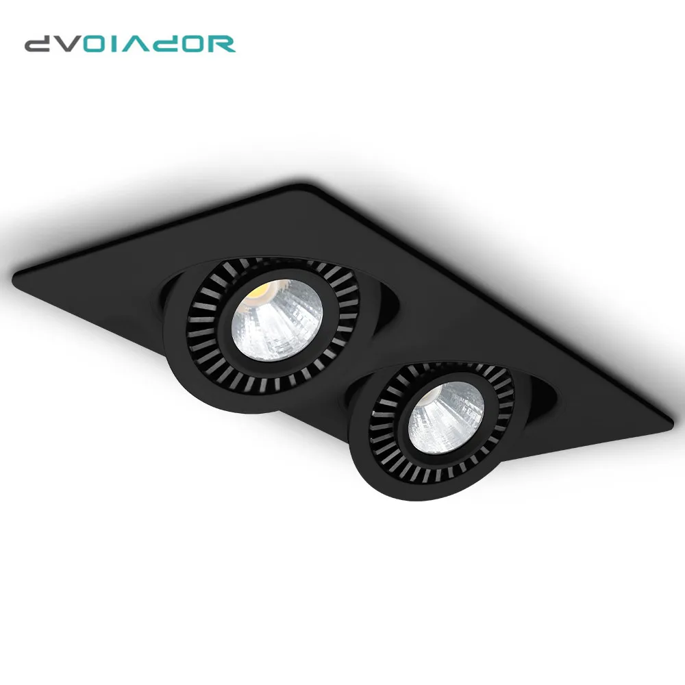 Baratos Downlight empotrable LED regulable doble cabeza lámpara de punto para techo led iluminación AC220V Living Roon dormitorio Exhibition Hall luces