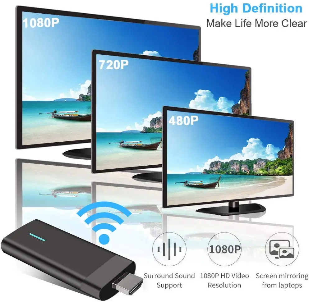 Беспроводной адаптер HDMI Miracast Dongle Wi Fi дисплей приемник 2 4G 1080P зеркалирование