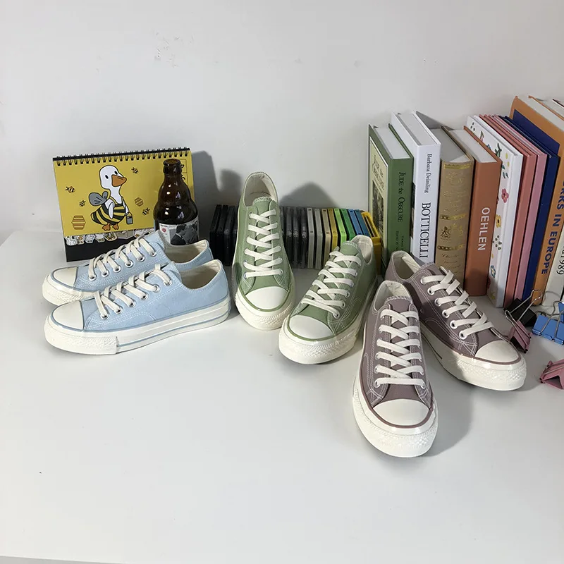 Весенняя Новинка 2020 года Корейская Уличная обувь белого цвета Парусиновая на
