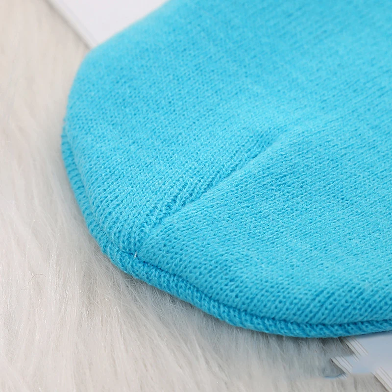 Solid Beanies Hat for Kids Baby Girls Boys Autumn Winter Caps Warm Soft Candy Knitted Bonnet Hats Skullies Toddler Children Cap 5
