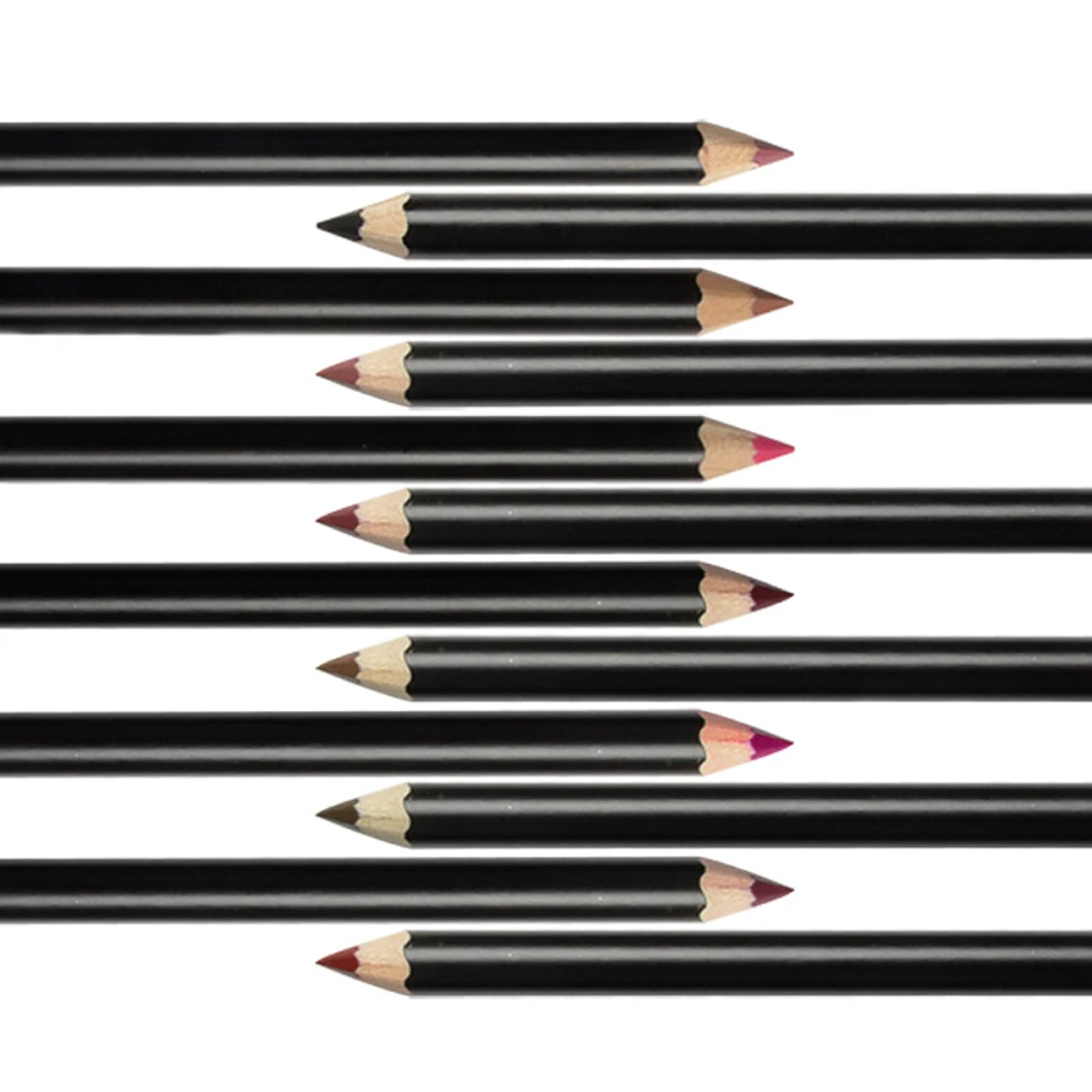 12 color waterproof multifunctional lip liner no logo private label small batch custom lipstick pen