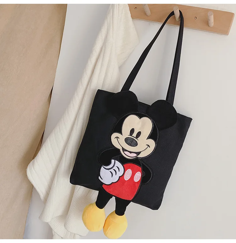 Disney Микки Маус сумка женская новая сумка большая-вместительная мягкая сумка-мессенджер canves tote сумка для покупок