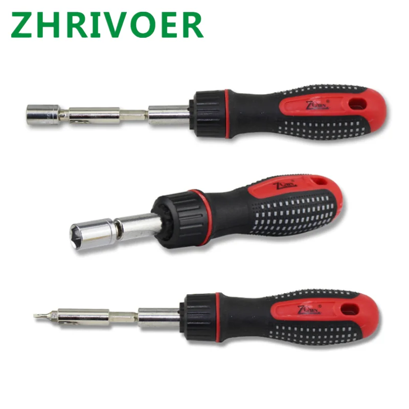 Multifunctional 36 in one sleeve combination set auto repair household tool three-way rotary ratchet folding rod screwdriver