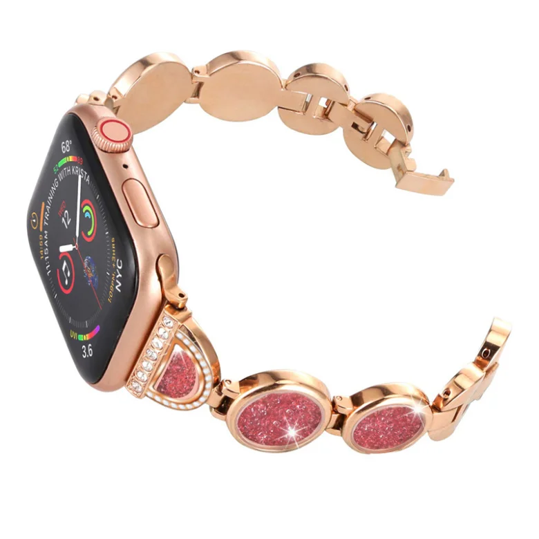 

Quicksand strap for apple watch band 6 5 4 3 2 1 SE 44mm 40mm 42mm 38mm stainless steel bracelet iwatch band Myl-38w