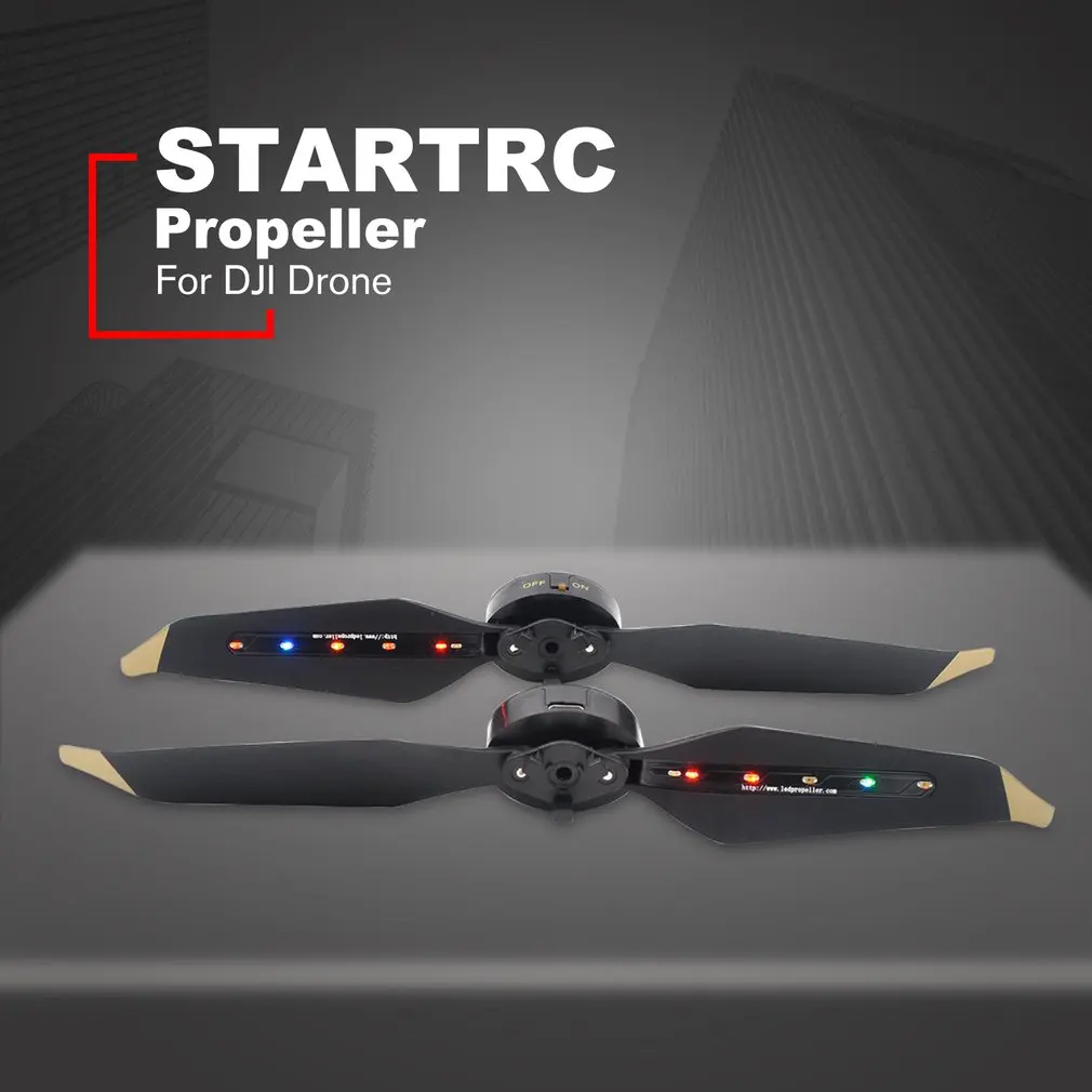 1 пара светодиодный пропеллер STARTRC перезаряжаемый быстросъемный цветной светодиодный Пропеллер для DJI Mavic Pro с аккумулятором 20 мАч