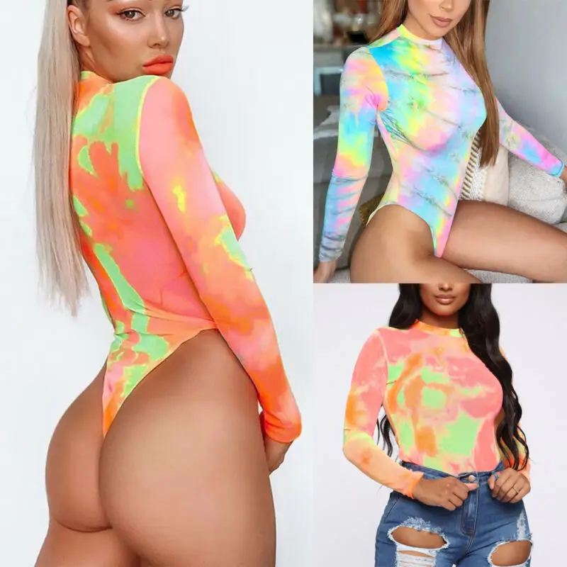 Sexy Romper Jumpsuit Leotard Long Sleeve Top Women Stretch Blouse Lady Bodysuit |