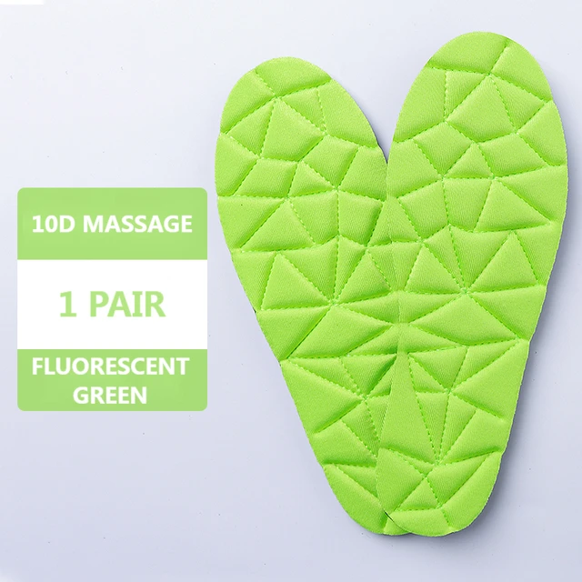 2022 New Memory Foam Orthopedic Insoles For Shoes Women Men Flat Feet Arch Support Massage Plantar Fasciitis Sports Pad Insole FLUORESCENT GREEN