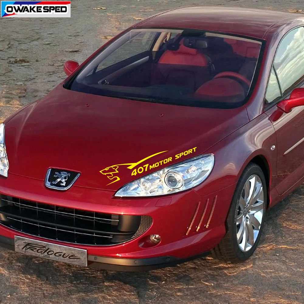 Для peugeot 407 3-5 дверь Мотор Спорт виниловые наклейки для автомобиля Стайлинг кузова Декор стикер гоночные полосы авто аксессуары