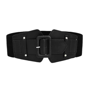 

Fashion Elastic Stretch Wide Waist Personality Belt Women'S Waistband Clothing Belt Decoration Accessories Black