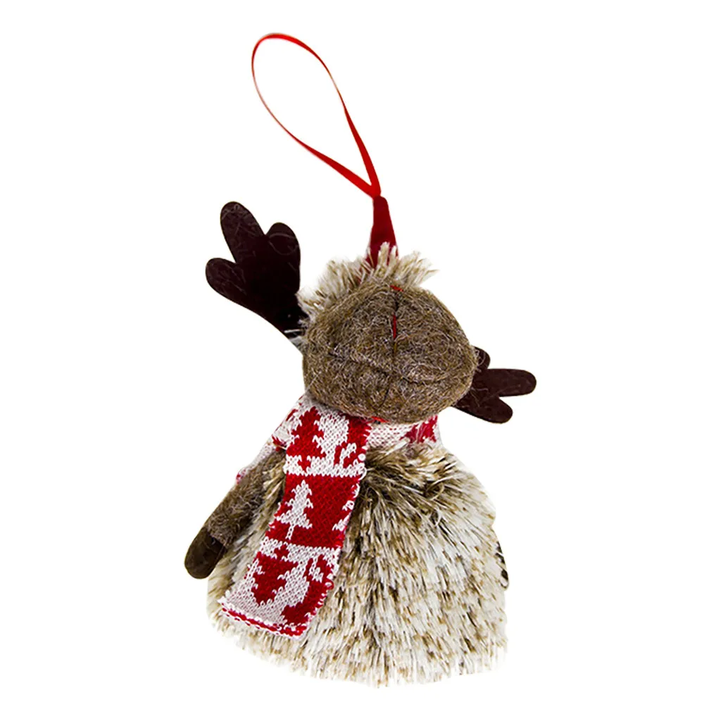 Рождественские елочные украшения креативное украшение кулон милый Санта Снеговик кукла подвеска Portal De Belen Navidad - Цвет: C