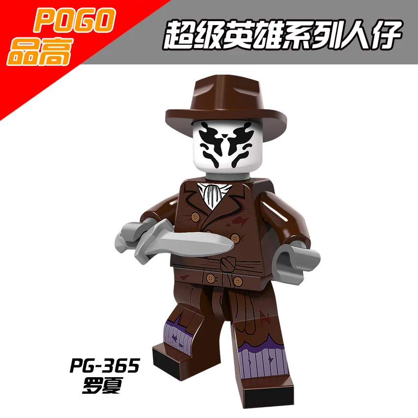 Одиночная DC Watchmen рисунок Rorschach Ночная Сова Фараон Шелковый призрак комик доктор Манхэттен строительные блоки супер игрушки в виде героев - Цвет: Rorschach