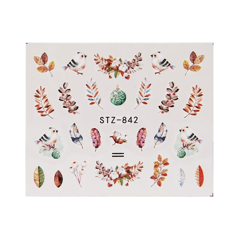 19 дизайн листья цветок переводные наклейки для ногтей s Наклейка с фламинго украшение для маникюра «сделай сам» - Цвет: A19