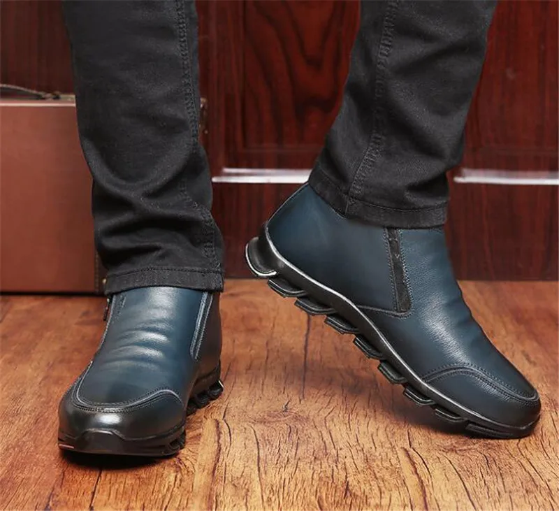 ZXRYXGS/Брендовая обувь; мужские ботинки; Повседневная Теплая обувь; шерстяные ботинки на меху; мужские кроссовки; Новинка года; зимняя обувь из натуральной кожи; зимние ботинки