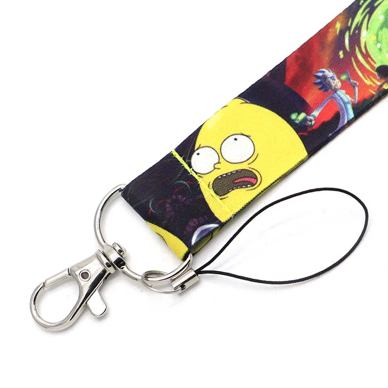 Лента с забавными мультяшными рисунками держатель для ключей ожерелье