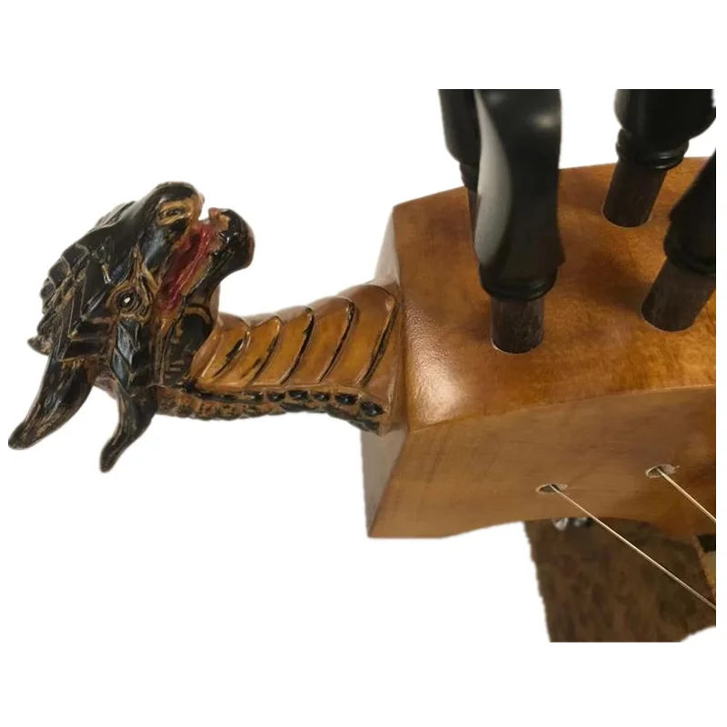 6 strings 24 keys Hurdy Gurdy bird's eye wood inlay shell purfling ,carved scroll