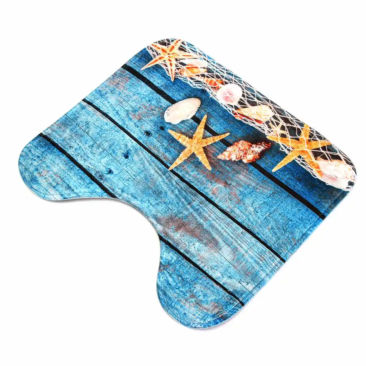 1 Set Bathroom Non-Slip Sandbeach Pedestal Rug+ Lid Toilet Cover+ Bath Mat Bathroom Decoration