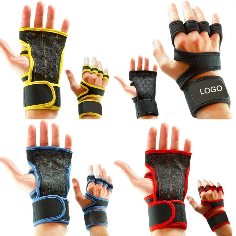 Перчатки с полупальцами, противоскользящие, компрессионные, нейлоновые, для поддержки запястья, для фитнеса, тяжелой атлетики, спортивные, тренировочные, ручная одежда, ладонь, защита