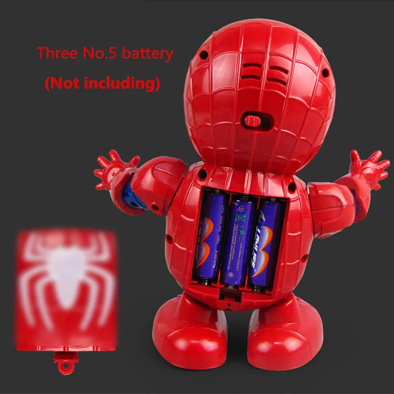 Супер герой Человек-паук танцевальная фигурка игрушка со светодиодным светильник музыкальный робот герой электронные детские игрушки