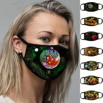 

Women Christmas Masks Cotton Breathable Mask Exhaust Sunscreen Facecover Washable Reusable Mask Female Mask