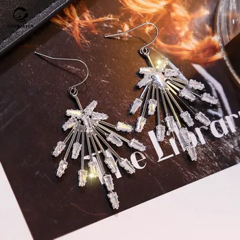 

Luxury firework earrings Ultra flash temperament evening dress accessories Creative flower earrings Micro inlaid zircon 519
