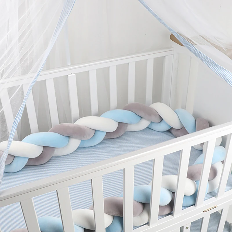baby knit bed Crib  children Cushion Bumpers Cradle Weaving  stroller Safety Protection Pad  Cushions Bedclothes 1.5M YYJ010
