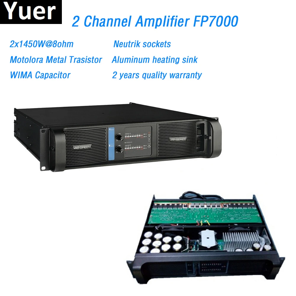 Профессиональный усилитель мощности Motolora Metal trasstor, 2 канала, FP7000, 1450 Вт Профессиональный усилитель мощности Motolora Metal trasstor, 2 канала, FP7000, 1450 Вт